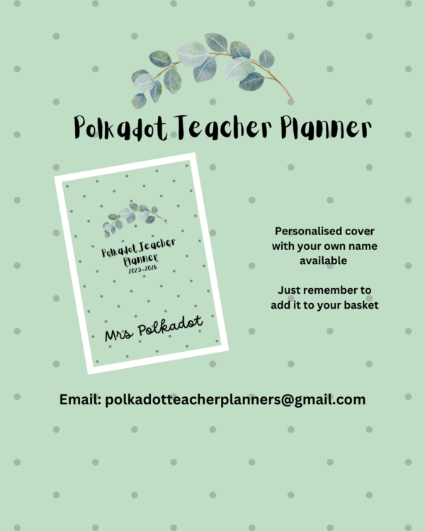 Polkadot Teacher Planner 2026-2027 (6 block day)
