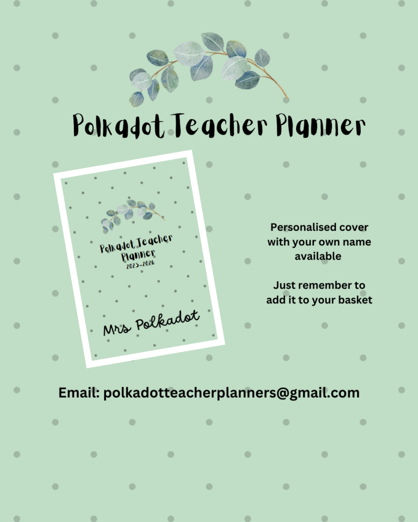 Polkadot Teacher Planner 2026-2027 (6 block day)